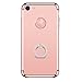 KAMII rrx-700 3-in-1 Ultra Slim Design Hybrid (Metal Textured Grip) Anti Skidding Pc Hard Back Cover with Delicate Ring Kickstand for iPhone 6 Plus, iPhone 6S Plus, Rose Gold