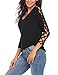 ELESOL Women Sexy Cold Shoulder Cut Out Blouse Casual Half Sleeve T Shirt Tops Black/L