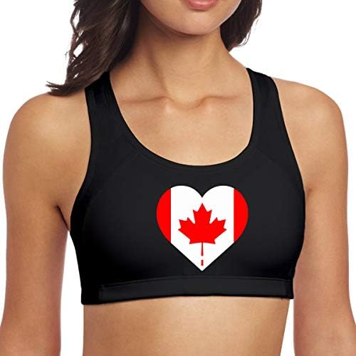Women's Canadian Flag Canada Maple Leaf Fitness Running Sports Bra Workout Tee