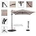 Sundale Outdoor 8.2ft Square Offset Hanging Umbrella Market Patio Umbrella Aluminum Cantilever Pole with Crank Lift, Corss Frame, Polyester Canopy, 360°Rotation, for Garden, Deck, Backyard (Tan)