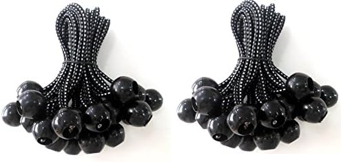 Kotap BB-6B Ball Bungee, 6-Inch, Black, 25-Piece (2-Pack (50 Total))