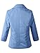Women's 3/4 Sleeve Boyfriend Blazer Tailored Suit Coat Jacket (TG-503 Light Blue, L)