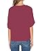 Romastory Womens Street Style Feather Pattern T-Shirts Casual Loose Top Tee Shirts (L, Wine Red)