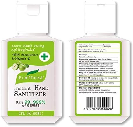 Dowager Botanical Hand Sanitizer Gel,60ml/2oz Free Foaming Hand Sanitizer,No Rinse Foam Hand Soap Gel,Kid Friendly,Travel Size with Moisturizing Formula (Green)
