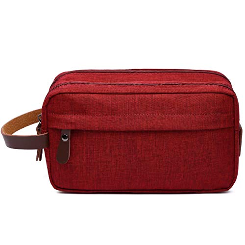 Men's Toiletry Bag Travel Dopp Kit Bathroom Shaving Organizer for Toiletries (red)