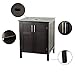 AECOJOY Bathroom Cabinet with Mirror, Espresso Wood Vanity Units, Morden Sink Stand Pedestal