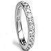 3MM Ladies Titanium Eternity Engagement Band, Wedding Ring with Pave Set Cubic Zirconia Size 5