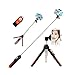 BENRO Handheld Tripod 3 in 1 Self-portrait Monopod Phone Selfie Stick Bluetooth Remote Shutter for Gopro iPhone Sumsang (White)