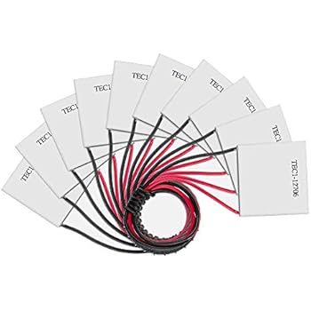diymore 10pcs TEC1-12706 12V 60W 6A 40MMX40MM Heatsink Thermoelectric Cooler Cooling Peltier Plate Module