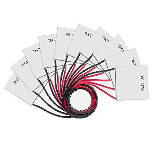 diymore 10pcs TEC1-12706 12V 60W 6A 40MMX40MM Heatsink Thermoelectric Cooler Cooling Peltier Plate Module