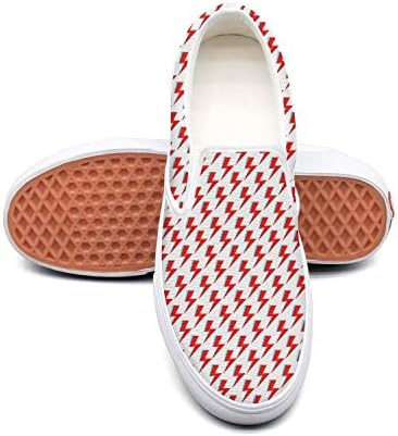 Uxsqjkndx David-Bowie-on-The-Iconic-Lightning-Pattern- Retro Slipons Sneakers Skateboard Shoes