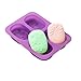 X-Haibei Love Life Rose SOAP Rectangular Lotion Bar Silicone Flower Mold 4 Cavity Soap Making Mold Supplies 3oz per Cell