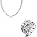 Mytys Rhodium Plating Retro Vintage Silver Interwined Design Fashion Rings