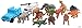 Memtes Dinosaur and Wild Life Animal Safari Car Carrier Transport Truck Toy (Includes 6 Dinosaurs 6 Animal, Jeep and Helicopter)