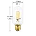 Bonlux 6W Dimmable LED Vintage Edison T14 Tubular Filament Bulb 120V Warm White 2700K Medium E26 Base Clear Glass LED T45 Decorative Light 60W Incandescent Replacement (Pack of 2)