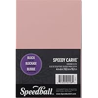 Speedball 4108 Speedy-Carve Block Printing Carving Block - Soft, Easy Carve Surface - 4 x 6 Inches, Pink