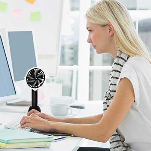 Mini Handheld Fan Battery Operated Personal Portable Fan USB Rechargeable Fan Adjustable Speed for Home Travel & Outdoors (Mini Handheld Fan-Black) - Thumbnail 4