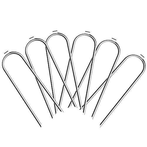 Keymaya Heavy Duty 8'' Trampolines Wind Stakes 0.35 Inch Heavy Duty Stake Safety Ground Anchor Galvanized Steel Wind Stakes (6 pcs Pack)