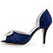 ElegantPark Women High Heel Pumps Peep Toe Brooch Ruched Satin Evening Prom Wedding Shoes