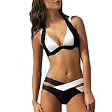 Hot Sale! Women Bikini Set,Canserin Women's Print Bandage Sexy Swimwear Black Two-piece Swimsuit Beach Wear (M, Black)