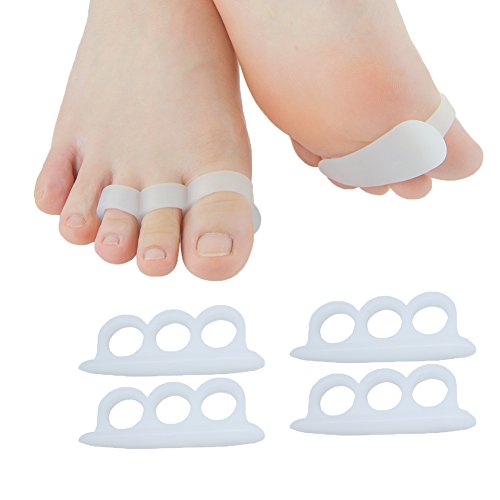Sumifun Silicone Claw Toe Corrector Gel Toe Separator Toe Spacers Toe Stretchers for Hammer Toe,Toe Bunion Relief Toe Straightener (4 PCS White)