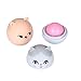Oh K! Korean Cat and Bear Lip Balms, 2 Piece, White Peach/Cotton Candy