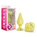Blush Novelties Naughty Candy Heart - Smooth Satin Silicone Heart Shaped Bottom Anal Butt Plug Sex Toy for Men and Women - Yellow