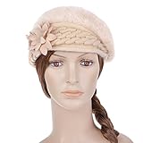Vbiger Women's Winter Beanie Berets Hat (Beige)
