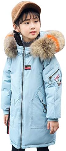 Menschwear Girl's Down Fur Hooded Jacket Winter Warm Outwear Winter Coat