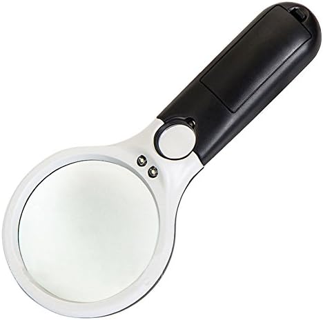 Your Supermart Magnifier with 3 LED Light Handheld 45x Reading Magnifying Glass Lens Jewelry Loupe Best Christmas Gift for Seniors or Kids