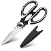 TICARE Kitchen Shears Multifunctional Heavy Duty Scissors Ultra Sharp Stainless Steel Shears for Chicken, Poultry, Fish, Vegetables and Bbq, Black
