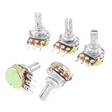 uxcell 5 Pcs B100K 100K ohm Single Linear Taper Ratory Potentiometers