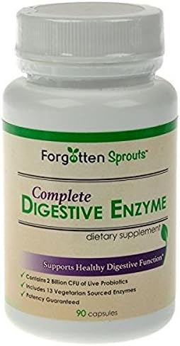 Digestive Enzyme with 2 Billion Probiotics - Non-GMO - 13 Vegetarian Sourced Enzymes - 90 Capsules - Dietary Supplement by Forgotten Sprouts