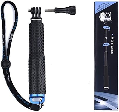 Extendable Selfie Self Stick Pole 19.5 Inch Hand Grip Handheld Stabilizer Aluminum Dive Telescopic Floating Waterproof Monopod Handle Extension for GoPro Hero 5 /4/3+/3 Yi Cam