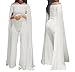 Blansdi Women Off Shoulder Cloak Cape Clubwear Party Wide Leg Pants Long Jumpsuit Romper