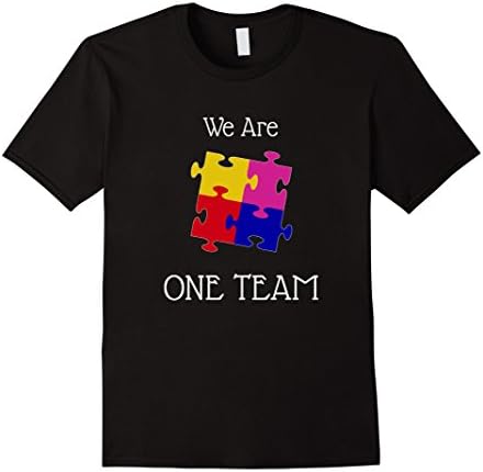 Mens We Are One Team t Shirt with jigsaw puzzle 3XL Black