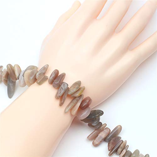 Oameusa Agate Chips 8-20mm Pink Moonstone Agate Beads Round Beads Gemstone Beads Loose Beads Agate Beads for Jewelry Making 15" 1 Strand per Bag-Wholesale