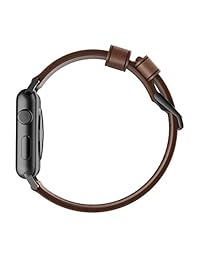 Nomad   Correa de piel Horween para Apple Watch de 42 mm y armado moderno. Diseño clásico llamativo. Asas y hebilla de acero inoxidable a medida, accesorios negros
