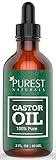 Purest Naturals Organic Castor Oil - Double Size - Best Natural Regrowth Treatment For Eyebrows, Eyelashes, Hair & Skin Moisturizer - 100% Cold-Pressed, Pure & Hexane Free