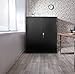 Superday Black Metal Storage Cabinet,Lockable Steel Storage Cabinet with Doors and 2 Adjustable Shelves,Utility Cabinets for Home and Garage