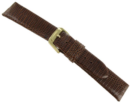 16mm Speidel Genuine Flat Lizard Brown Watch Band Regular