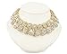 ShoppeWatch Ladies Chunky Choker Statement Necklace Gold Tone Clear Crystals Collares de Mujer PN-021