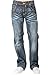 Level 7 Men's Relaxed Bootcut Denim Distressed Jeans with Zipper Pocket Size 36X32