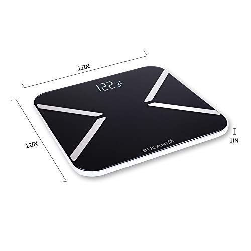 Bucanim Digital Smart Scale Body Fat Analyzer Bluetooth Scale Step-on Digital Weight Bathroom Scale