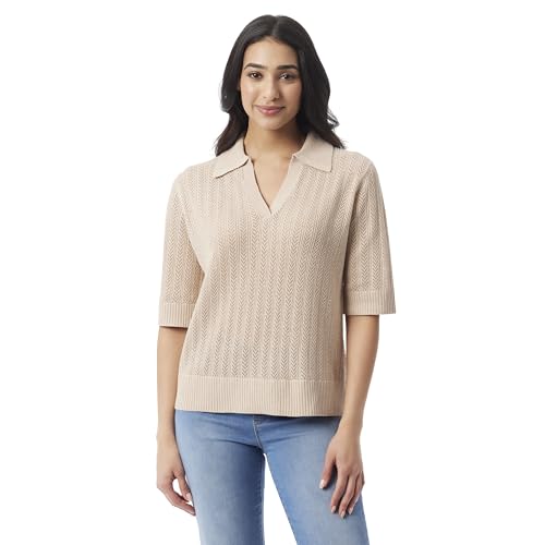 Gloria Vanderbilt Women's Peggy 3/4 Sleeve Collared V-Neck Knit Pullover Standard at Amazon