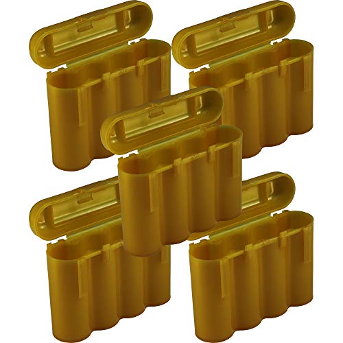 5 Brand New AA/AAA / CR123A Gold Battery Holder Storage Cases