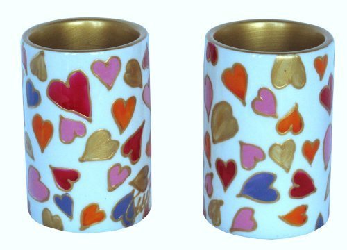 Valentines Pair of Hearts Tealight Holders, painted votive candle holders. Luxury gift box. Romantic gift for ladies at Valentines Christmas, wedding anniversary and birthday