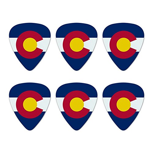 Colorado State Flag Novelty Guitar Picks Medium Gauge - Set of 6
