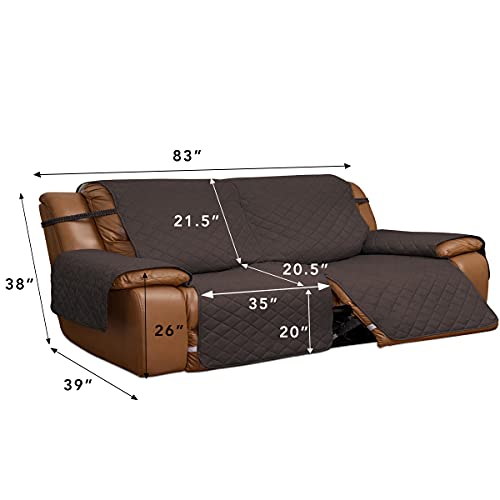 EasyGoing Oversized Loveseat Recliner Cover, Reversible Couch Cover for Double Recliner, Split