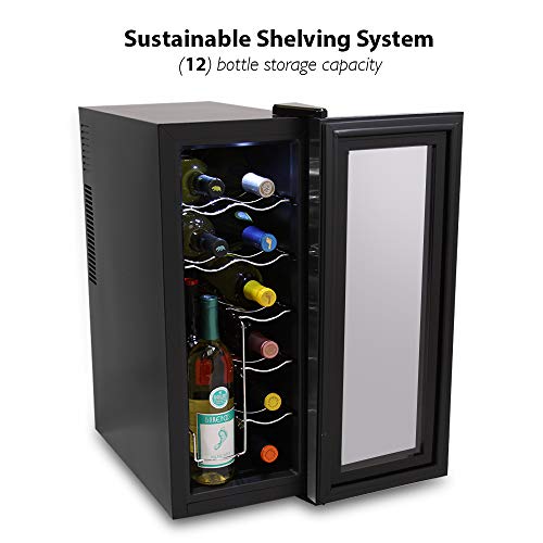 NutriChef PKTEWC120 Nutrichef 12 Bottle Thermoelectric Wine Cooler